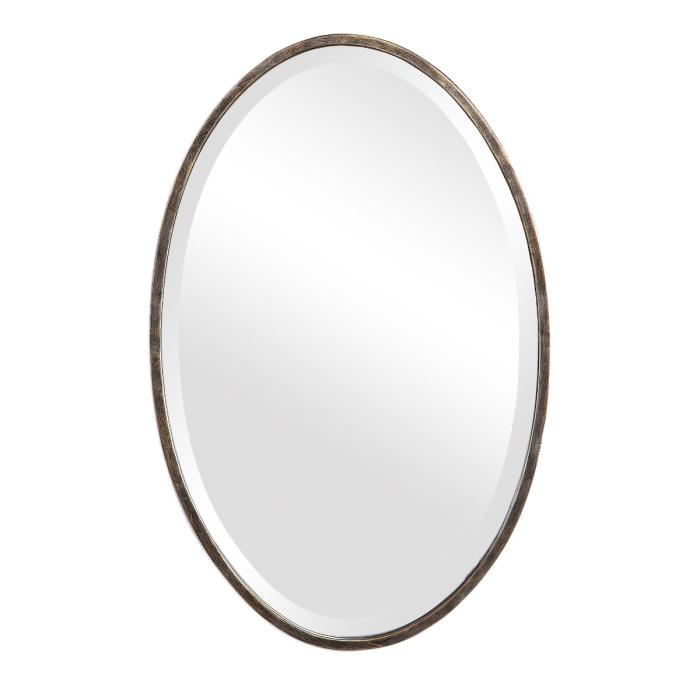 Keiichi Oval Mirror Bronzed Gold 1