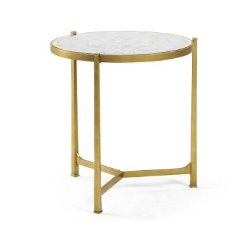 *Table* Large Round Lamp Table Contemporary in Eglomise - Gilded