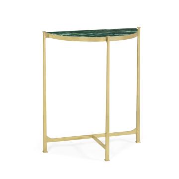 Small Demilune Console Table Contemporary - Green Napoly Marble