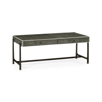 Faux anthracite shagreen coffee table with bronze base