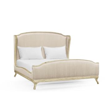 Super King Bed Frame Louis XV in Country Sage - Chalk Silk