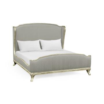Super King Bed Frame Louis XV in Grey Weathered - Dove Silk
