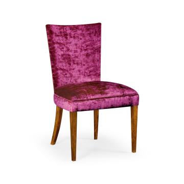 Dining Chair Biedermeier in Walnut - Fuchsia Velvet