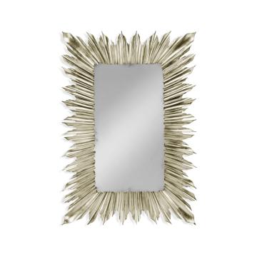 Jonathan Charles Rectangular Sunburst Mirror - Silver