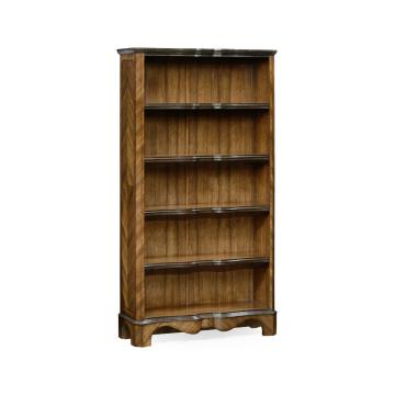 Tall Argentinian Walnut Open Bookcase