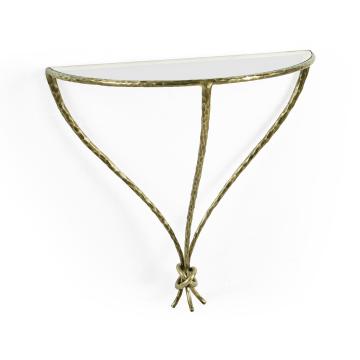 Wall Mounted Table Hammered - Brass