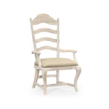 Dining Chair with Arm in Limed Acacia - Mazo