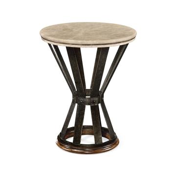 *Table* Side Table Wrought Iron with Marble Top - Dark