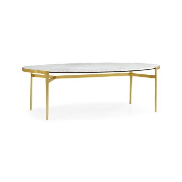 *Table* Oval Dining Table with White Marble Top