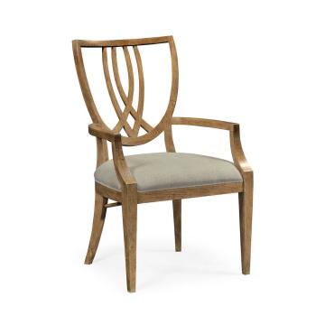 Dining Chair with Arms English Shield Back in COM