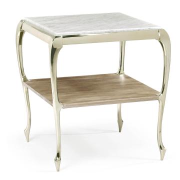 *Table* Parisian Square Side Table with Marble Top