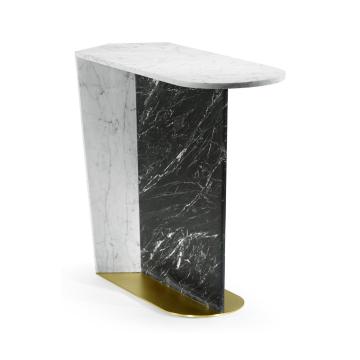 *Table* Supper Table White & Black Marble