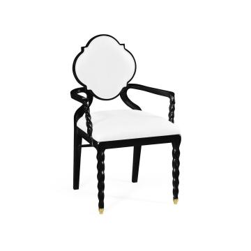 Dining Chair with Arms Barley in Black - COM