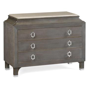 NATURALSTONECAB Chest of Drawers Doha in Oak - Pewter