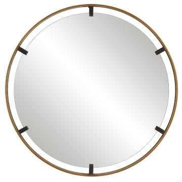 Maritime Mirror Black & Brass