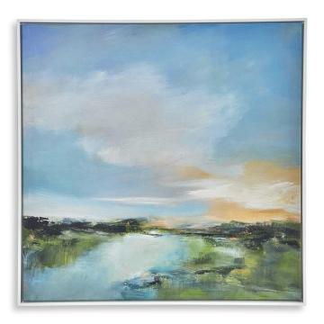 The River Glows Framed Canvas