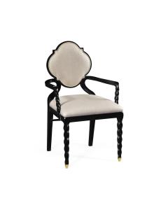 Dining Chair with Arms Barley in Black - Mazo