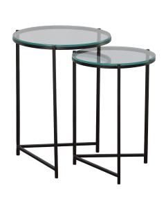 Orbit Nesting Side Tables Black & Glass