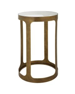 Retro Cutout Side Table Brass & Glass